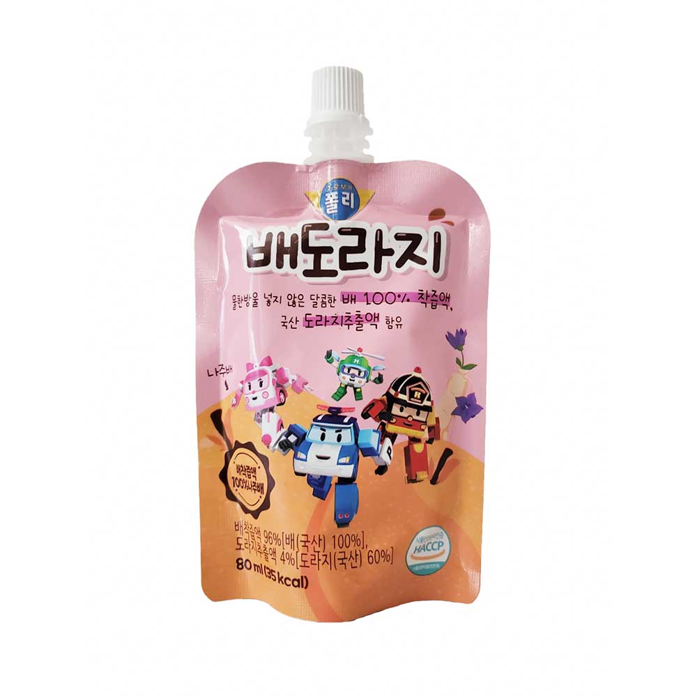 로보카폴리 배도라지 과채주스 / 나주배 100% 착즙액 80ml 10개 X 3박스(30개)