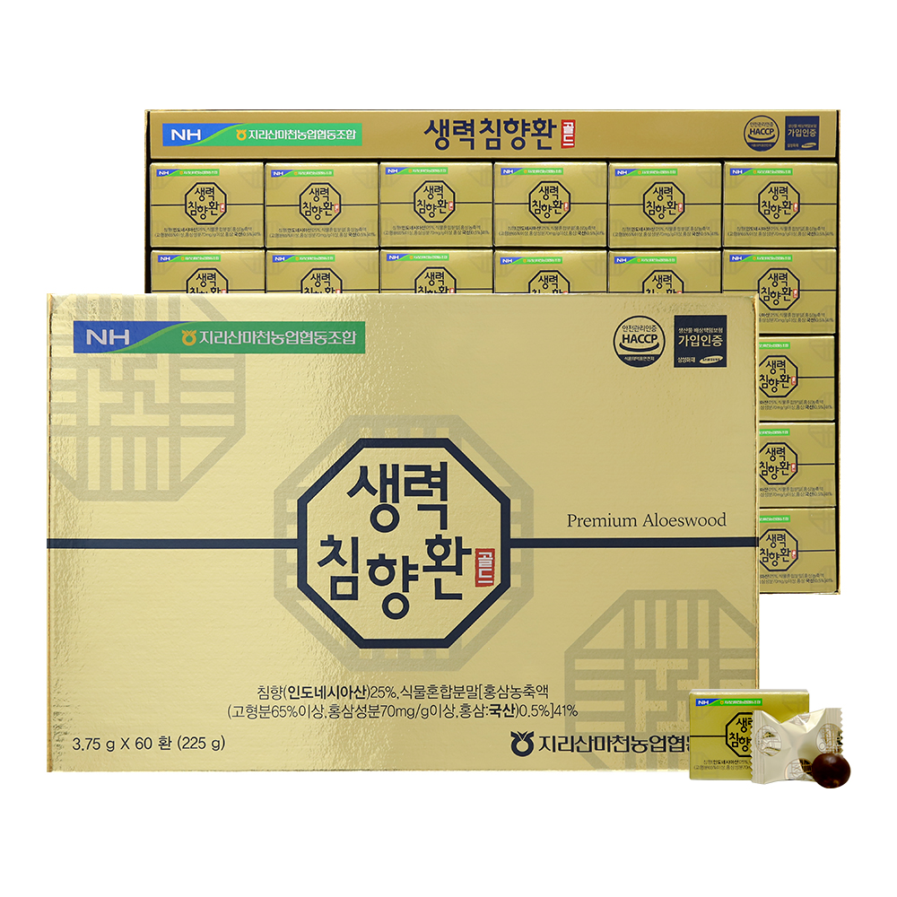 [지리산마천농협] 생력 침향환 골드 60환 (침향 25% 고함량/선물용 쇼핑백 포함)