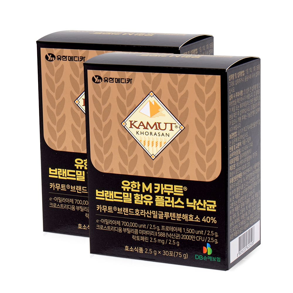 유한메디카 카무트 낙산균 프로바이오틱스 소화 효소 변비 과민성대장 2박스