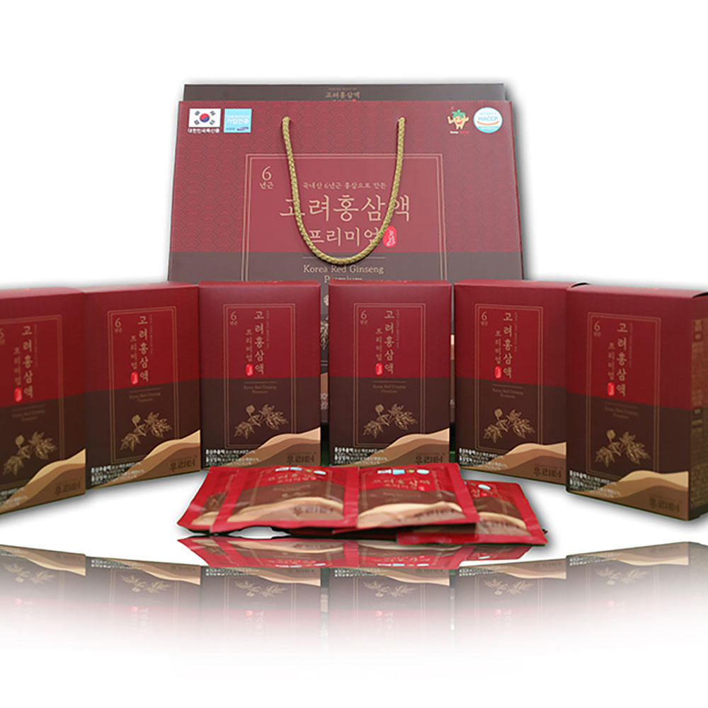 우리터 풍기인삼 6년근 고려홍삼액 프리미엄 60ml 30포 (홍삼추출액 30%)