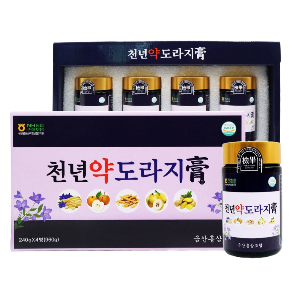 [금산홍삼조합] 천년 약 도라지고(240gx4병)