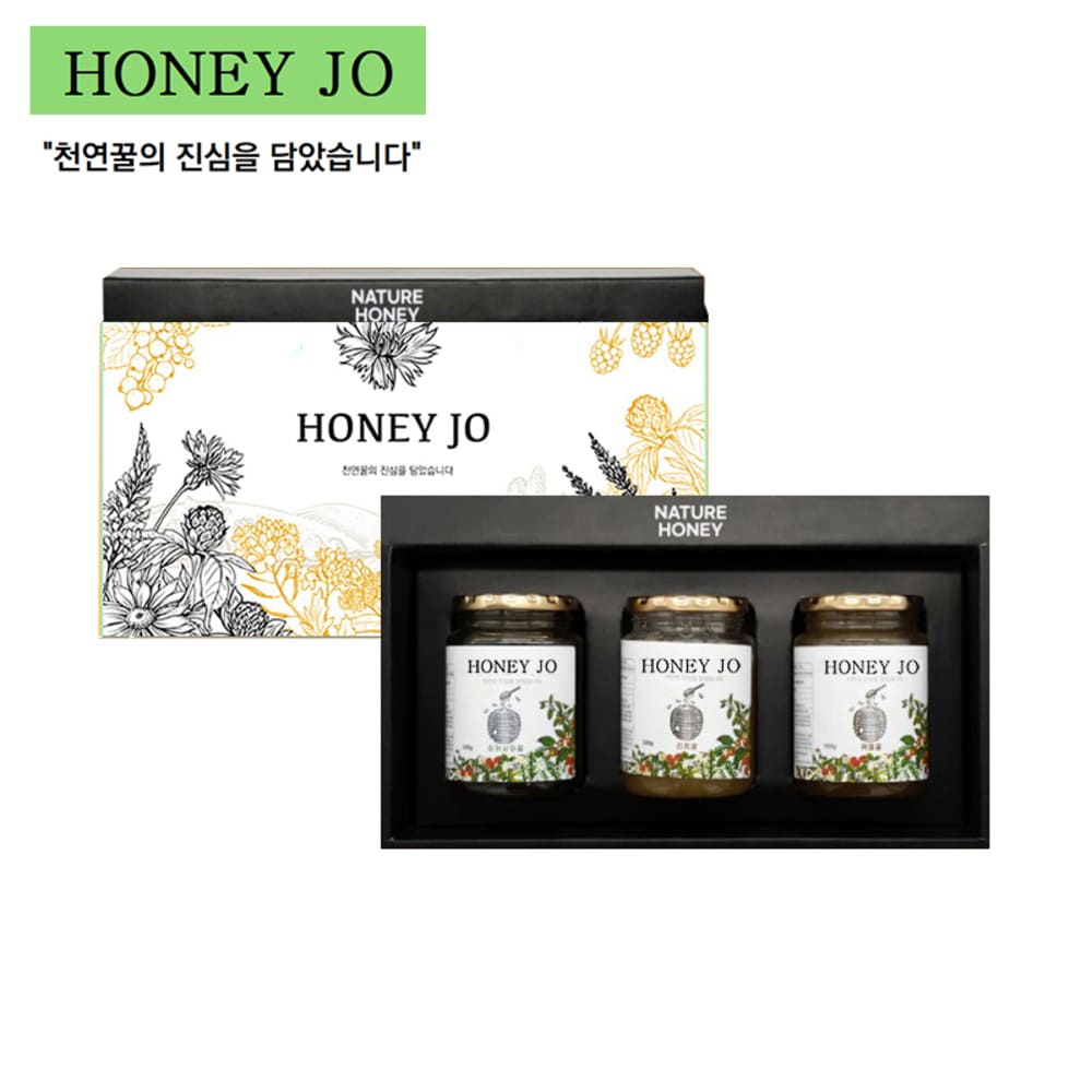 허니 조 프리미엄1+등급 천연꿀 3종세트 (500g*3병)