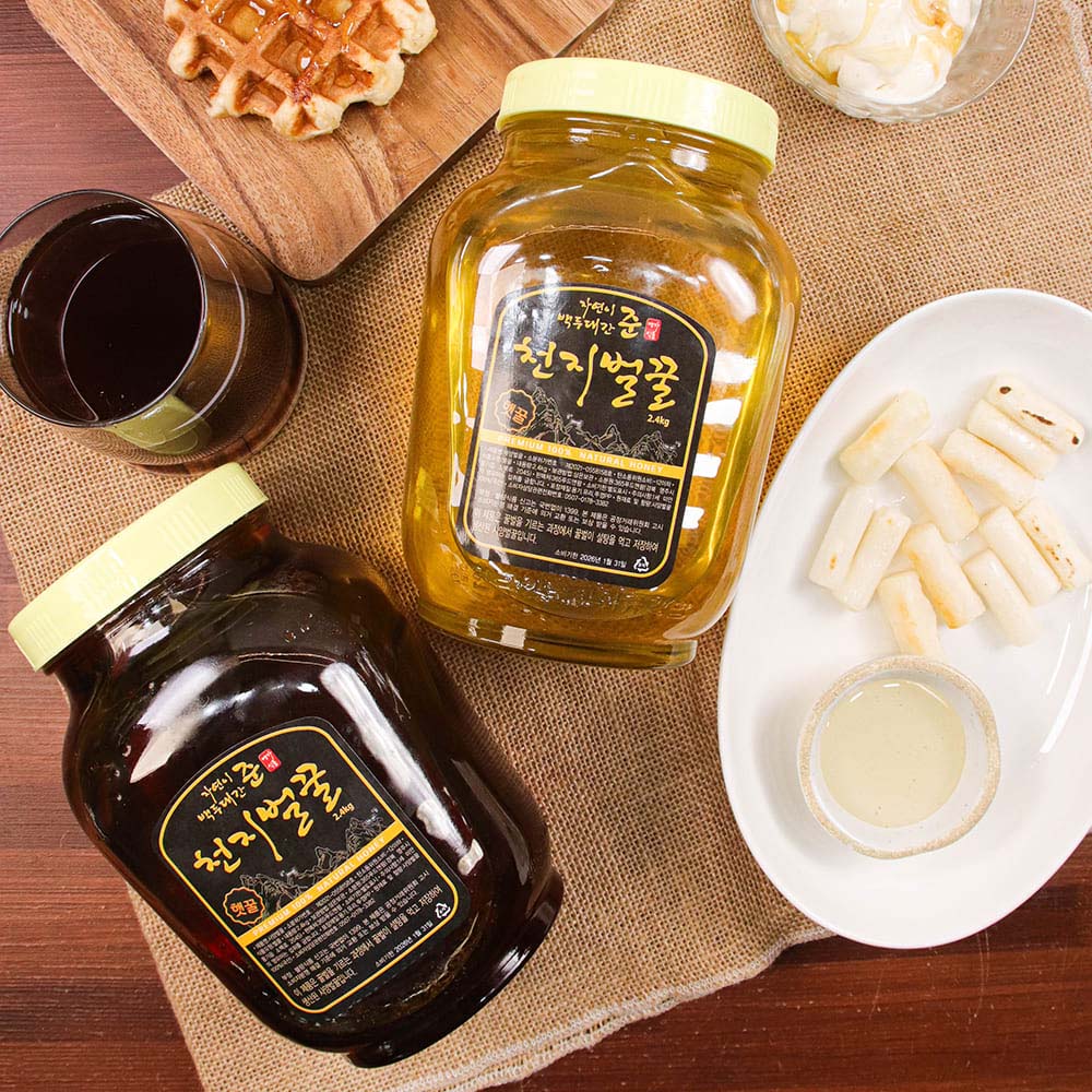 백두대간 천지벌꿀 / ★행사가 백두대간 아카시아향 꿀 2.4kg 1병 +잡화향 꿀 2.4kg 1병