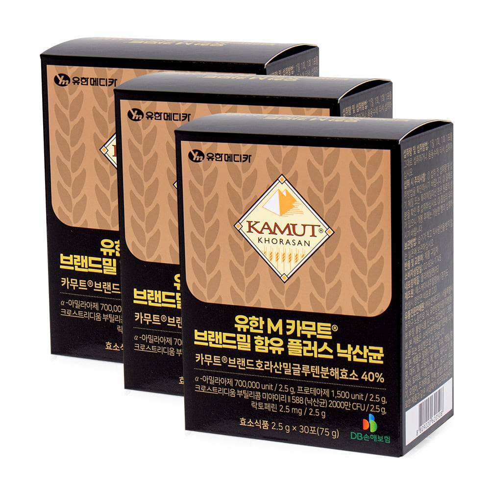 유한메디카 카무트 낙산균 프로바이오틱스 소화 효소 변비 과민성대장 3박스