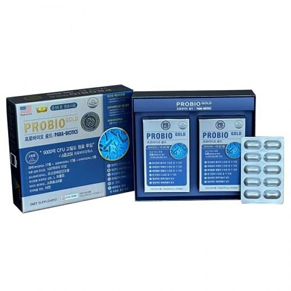 미국약국판매용 프로바이오골드 PARA 500mg*60캡슐*2박스(4개월분)