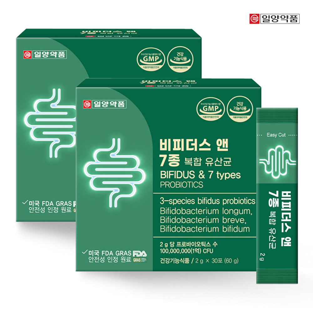 [1+1] 일양약품 비피더스 앤 7종 복합유산균 2g x 30포/ 미국 FAD 특허 유산균