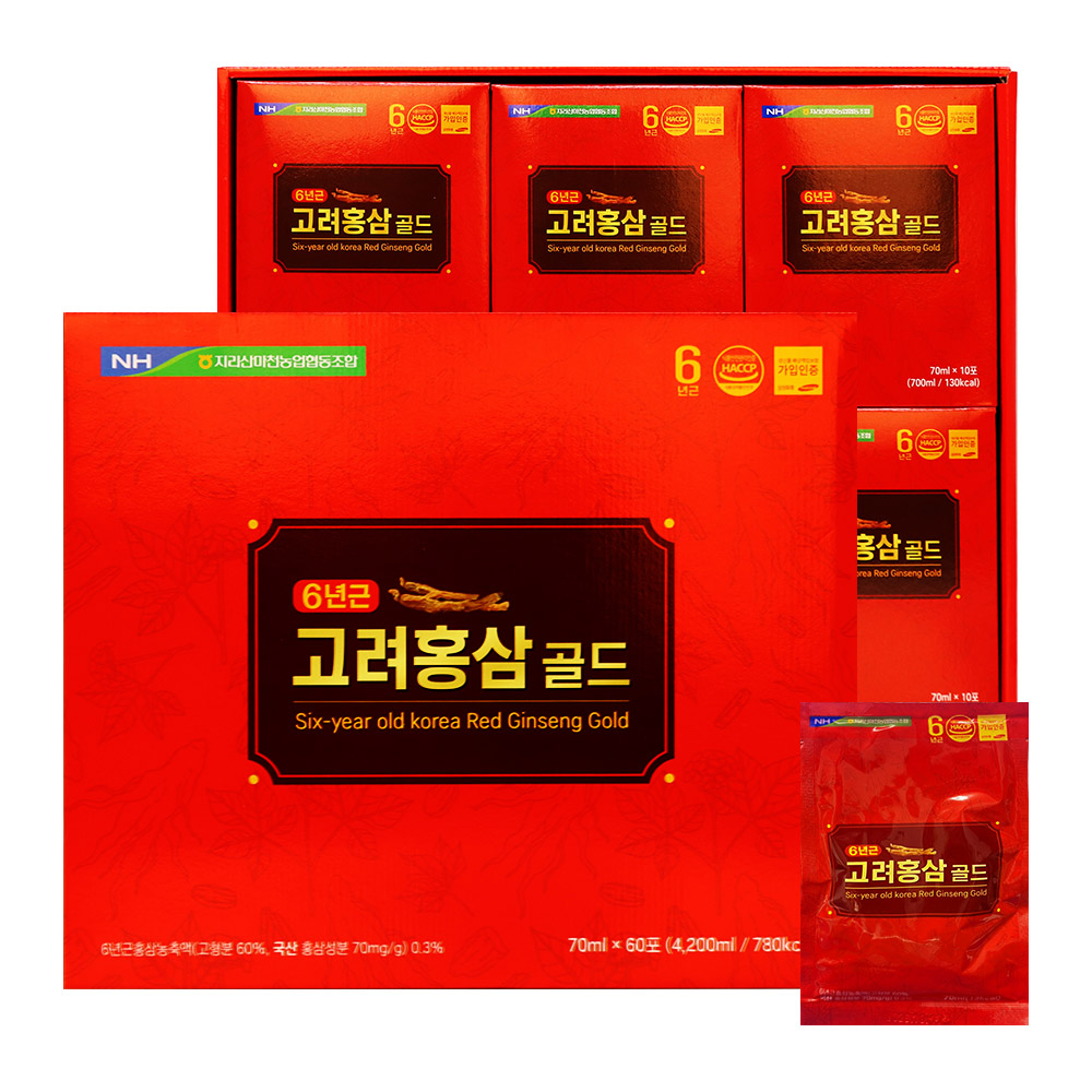 [지리산마천농협] 6년근 고려홍삼골드 (70ml*60포/선물용 쇼핑백 포함)