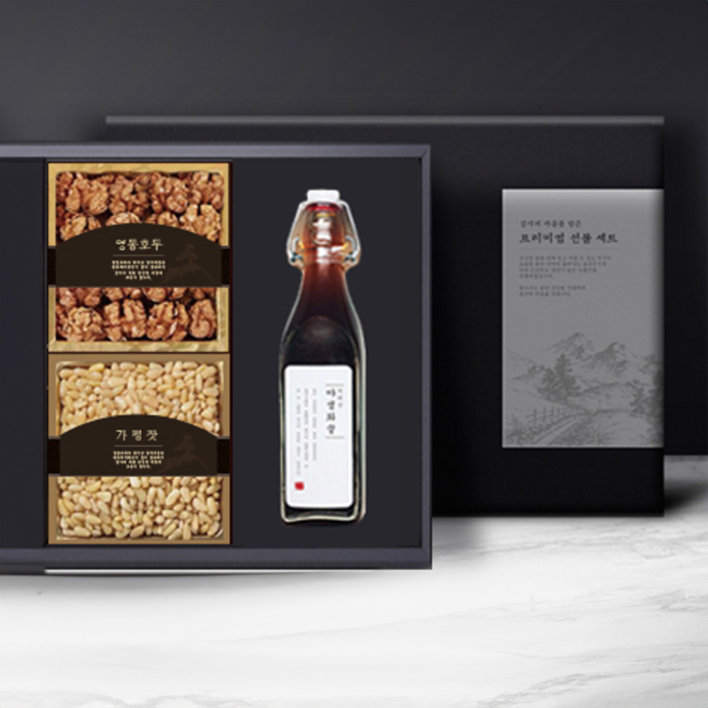 [어썸퓨어] 프리미엄 국내산 지리산 야생화꿀 & 임금님 진상 견과 세트