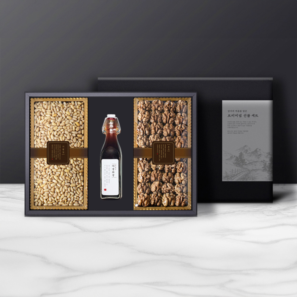 [어썸퓨어] 프리미엄 야생화 꿀&가평 잣 & 호두 세트