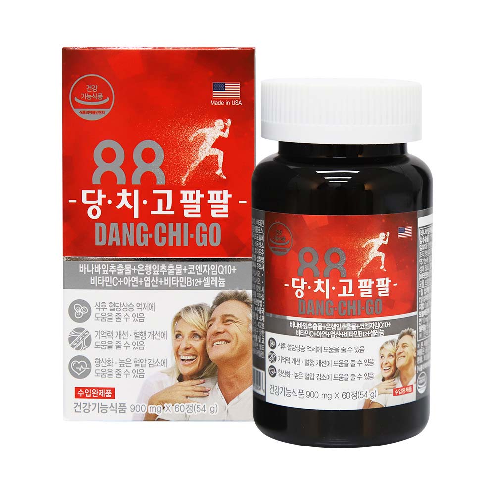 미국 직수입 당치고팔팔 60정(혈당,혈압,혈행관리/비타민B/비타민C/아연/직장인 영양제 등 바나바잎)