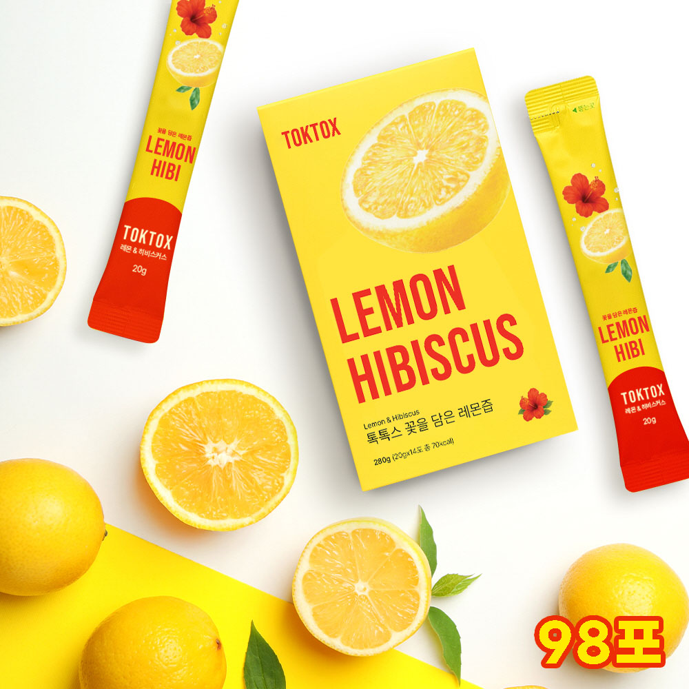 [톡톡스] 꽃을 담은 유기농 레몬즙 20g X 98포(히비스커스 함유)