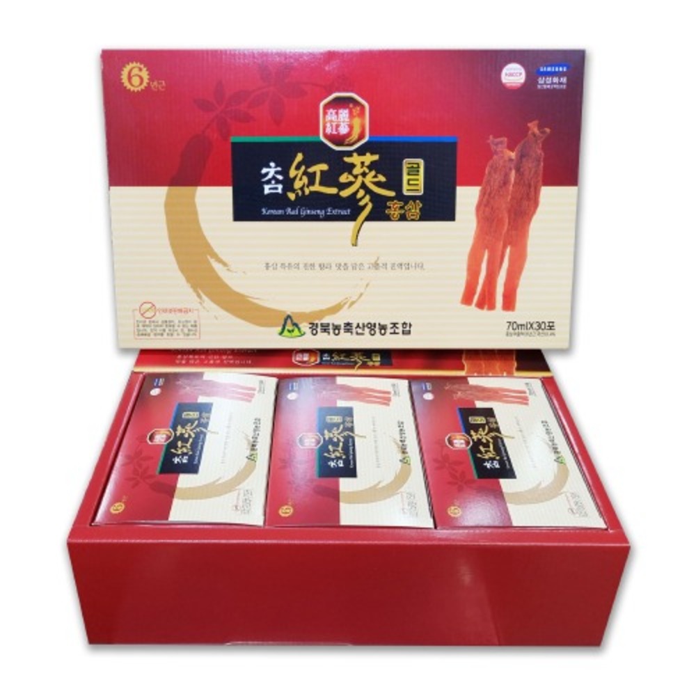 [경북농축산영농조합] 참홍삼골드 70ml x 30포(쇼핑백)