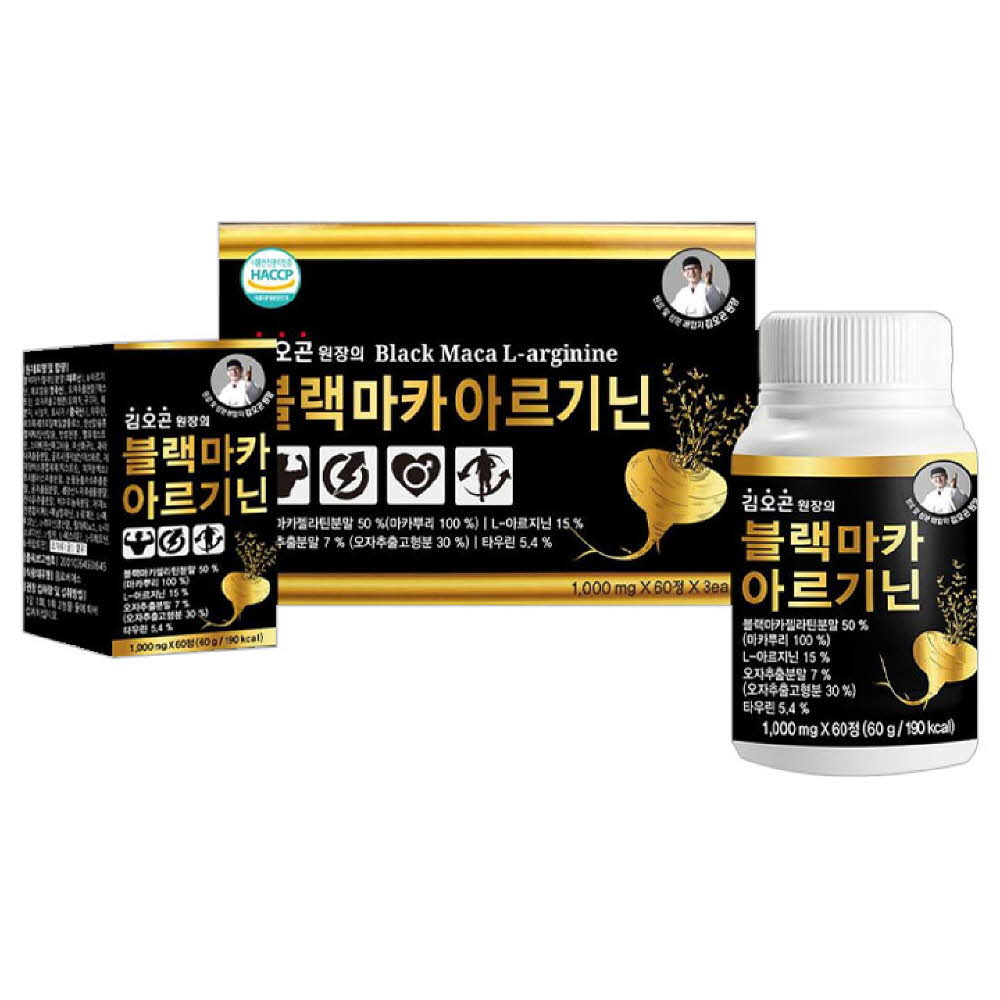 [김오곤]원장 블랙마카 아르기닌 1000mg*60정 X 3개
