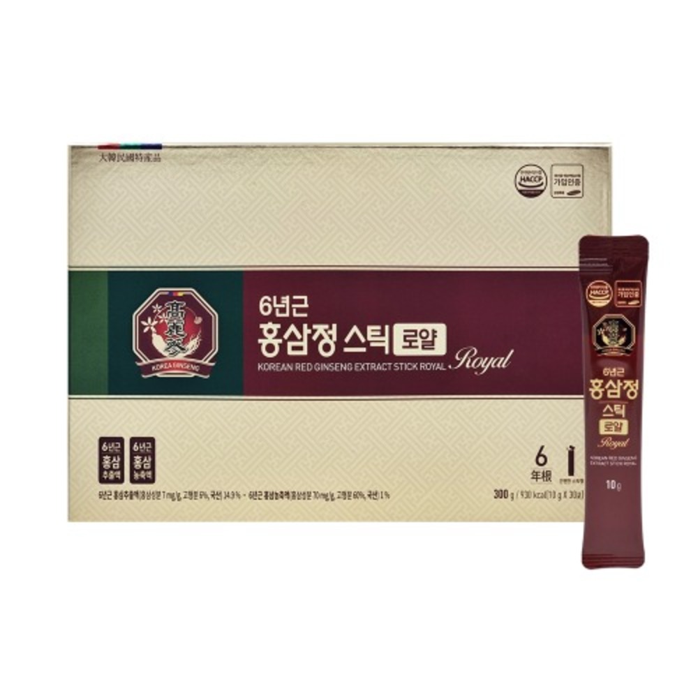 [대동고려삼] 6년근 홍삼정스틱 로얄 10g x 30포(쇼핑백)